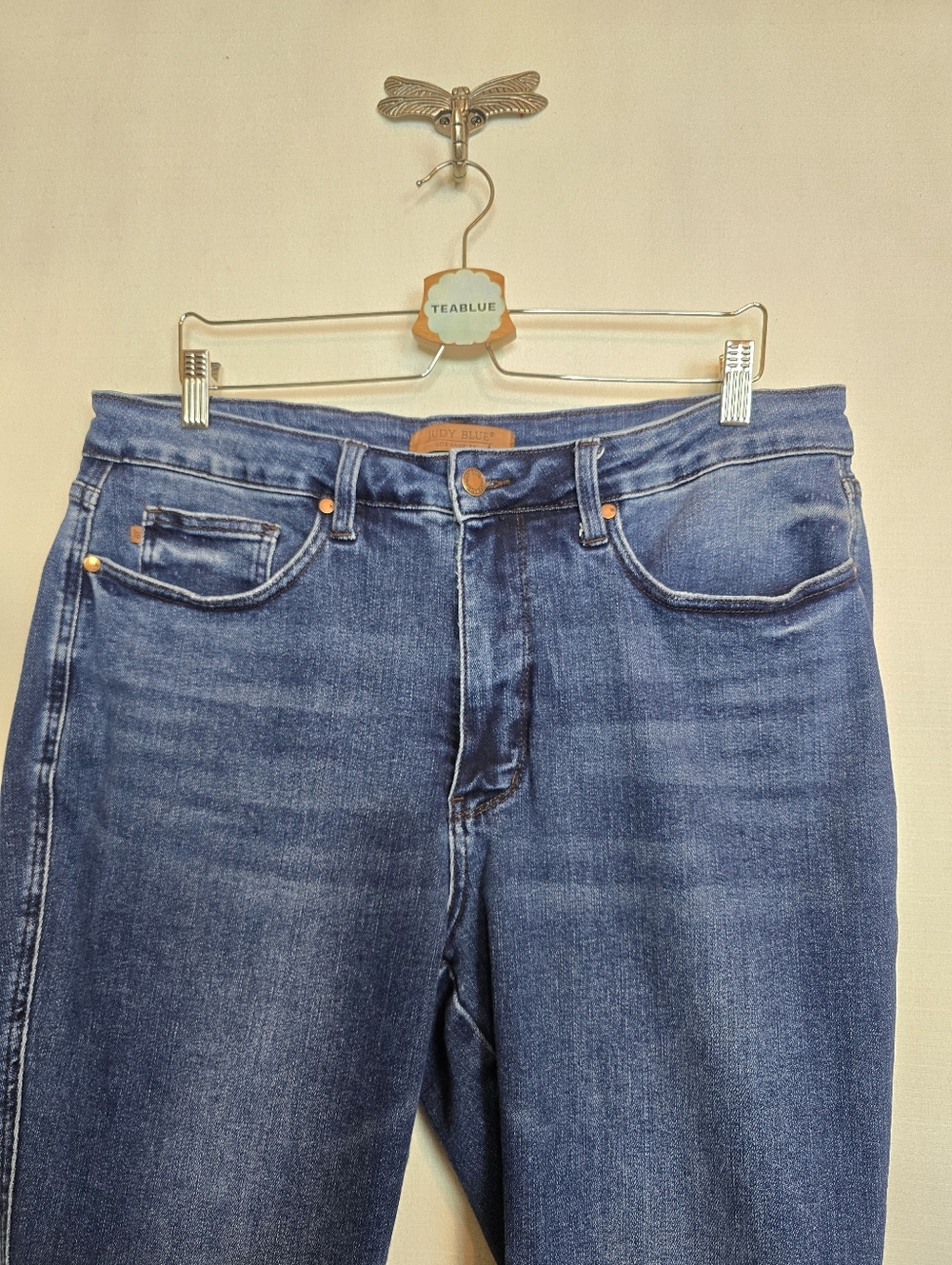 Judy Blue High Waist Tummy Control Back Pocket Embroidery Bootcut Denim Jean 18W - Picture 7 of 14